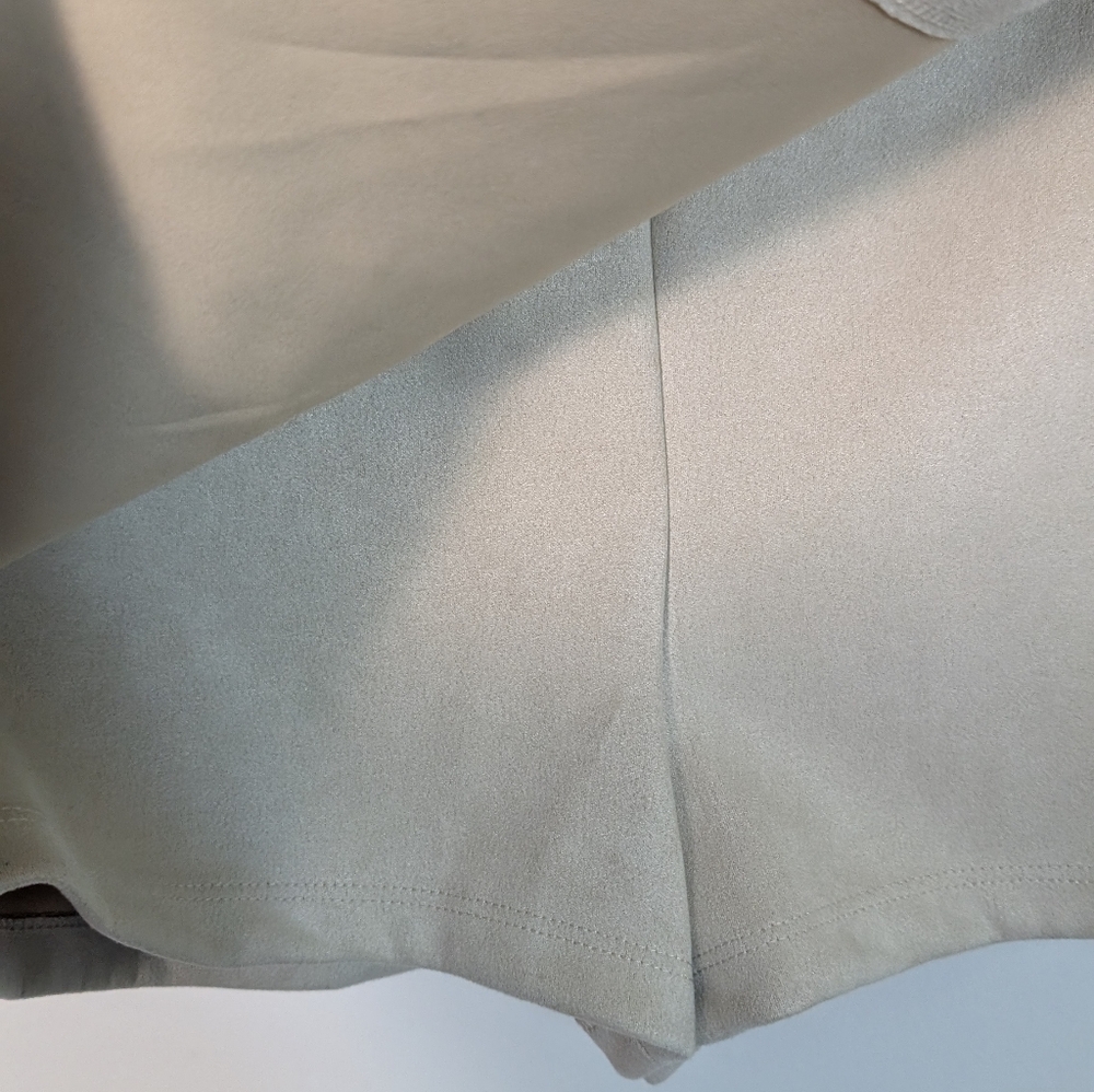 Altar'd State Faux Suede Beige Creme Mini Skort - Picture 3 of 7